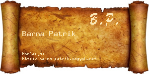 Barna Patrik névjegykártya