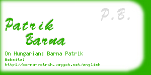 patrik barna business card